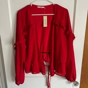 Beautiful red blouse from Francesca’s, new with tags, size XL ♥️